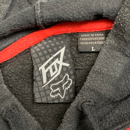 Fox Racing 00s graphic baggy black red hoodie