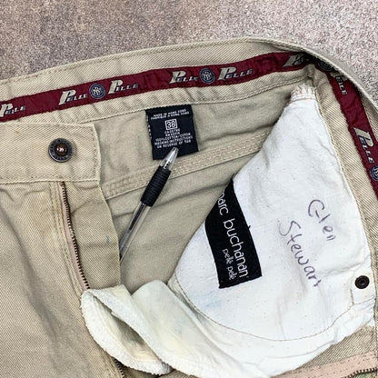 Pelle Pelle Marc Buchanan 90s graphic baggy cream denim jeans