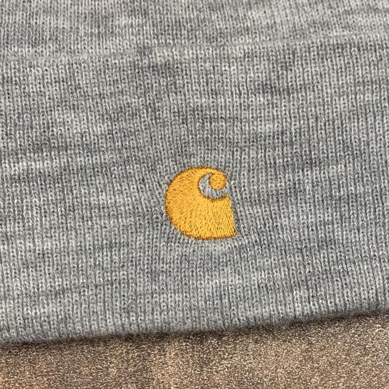 Carhartt W.I.P light grey logo beanie