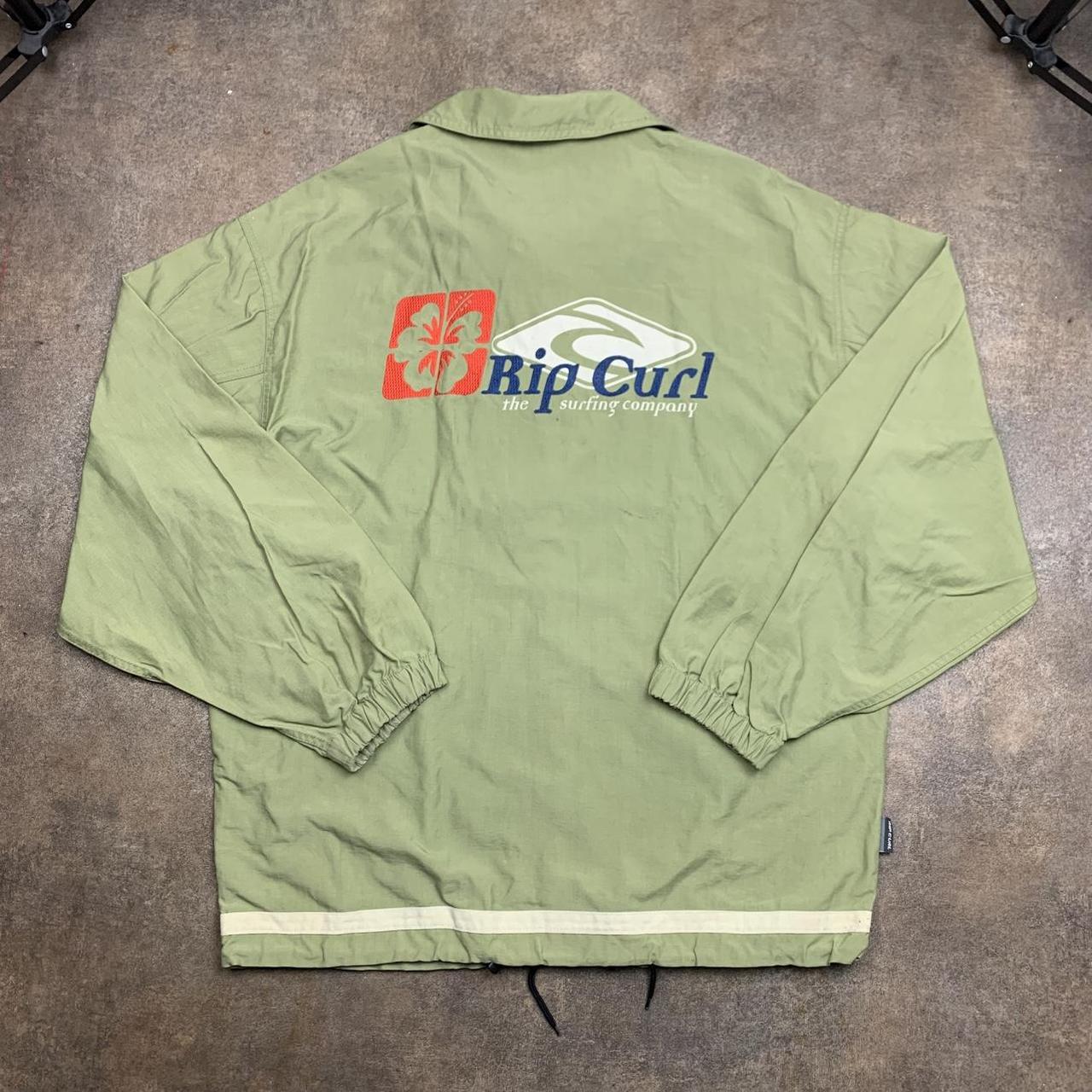 Rip Curl 90s graphic green boxy zip track jacket