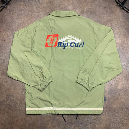 Rip Curl 90s graphic green boxy zip track jacket