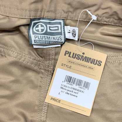 PLUSMINUS 00s beige graphic baggy studded cargo shorts