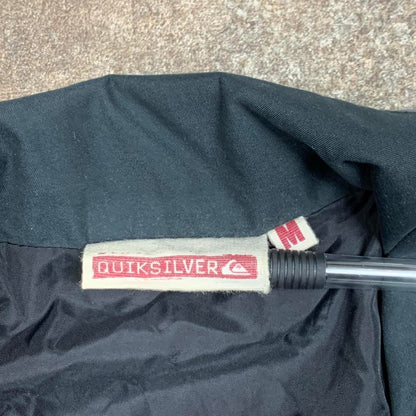 Quiksilver 90s black grey lined zip jacket