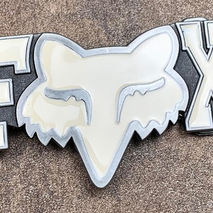Fox Racing 00s white silver belt buckle