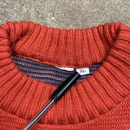 Oxbow 90s graphic orange chunky knit jumper