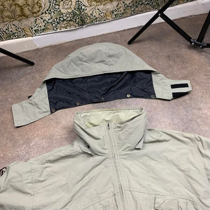 Quiksilver 00s beige utilised graphic ski jacket