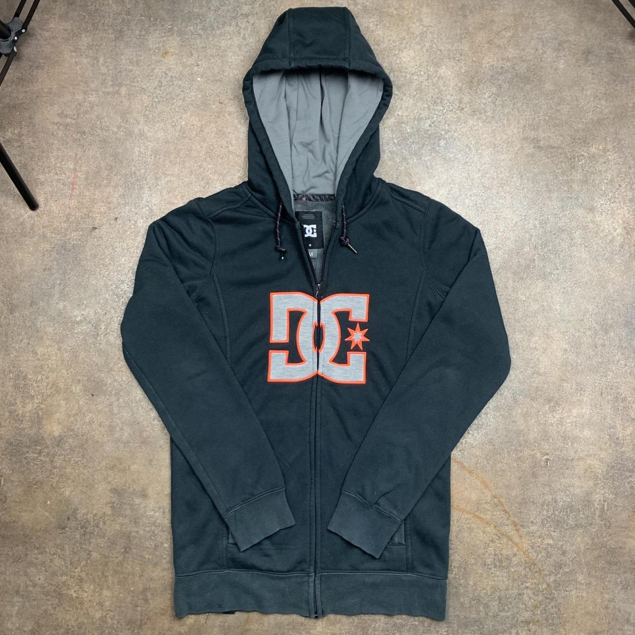 DC Shoes grunge black zip fleece lined hoodie