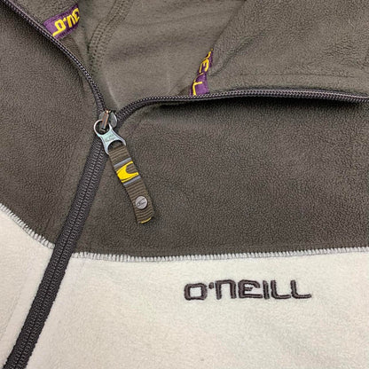 O'Neill 00s cream brown quarter zip fleece