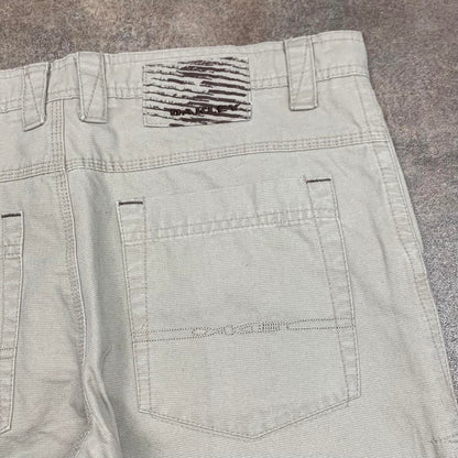 Oakley 00s cream beige baggy logo jeans