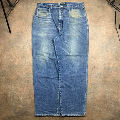 Southpole 00s graphic carpenter baggy blue denim jeans