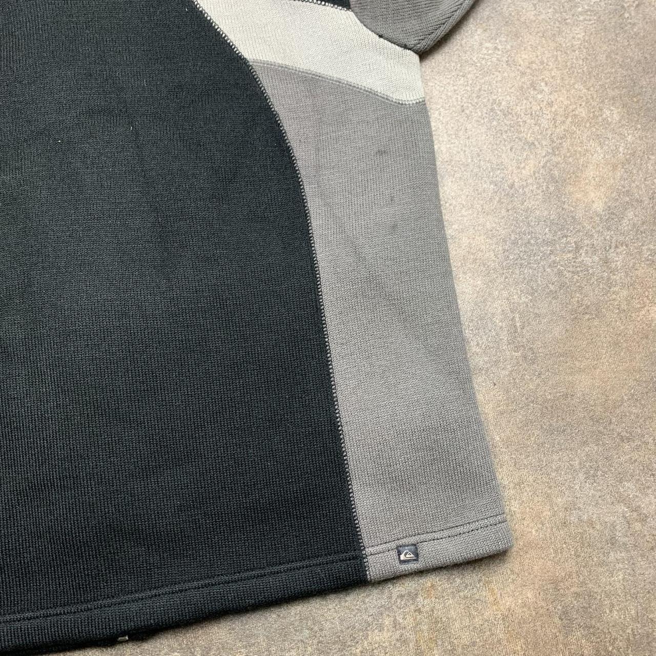 Quiksilver 90s black grey knit zip jumper