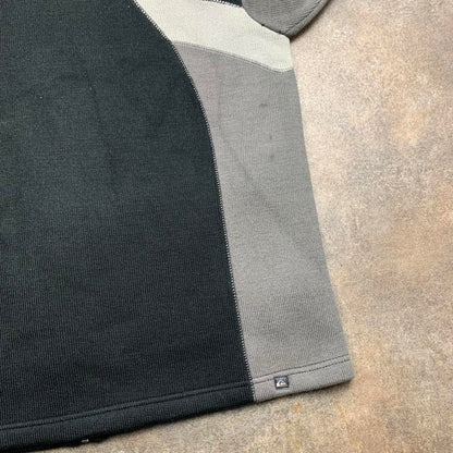 Quiksilver 90s black grey knit zip jumper