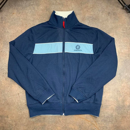 Ocean Pacific 00s navy white reversible graphic zip jumper