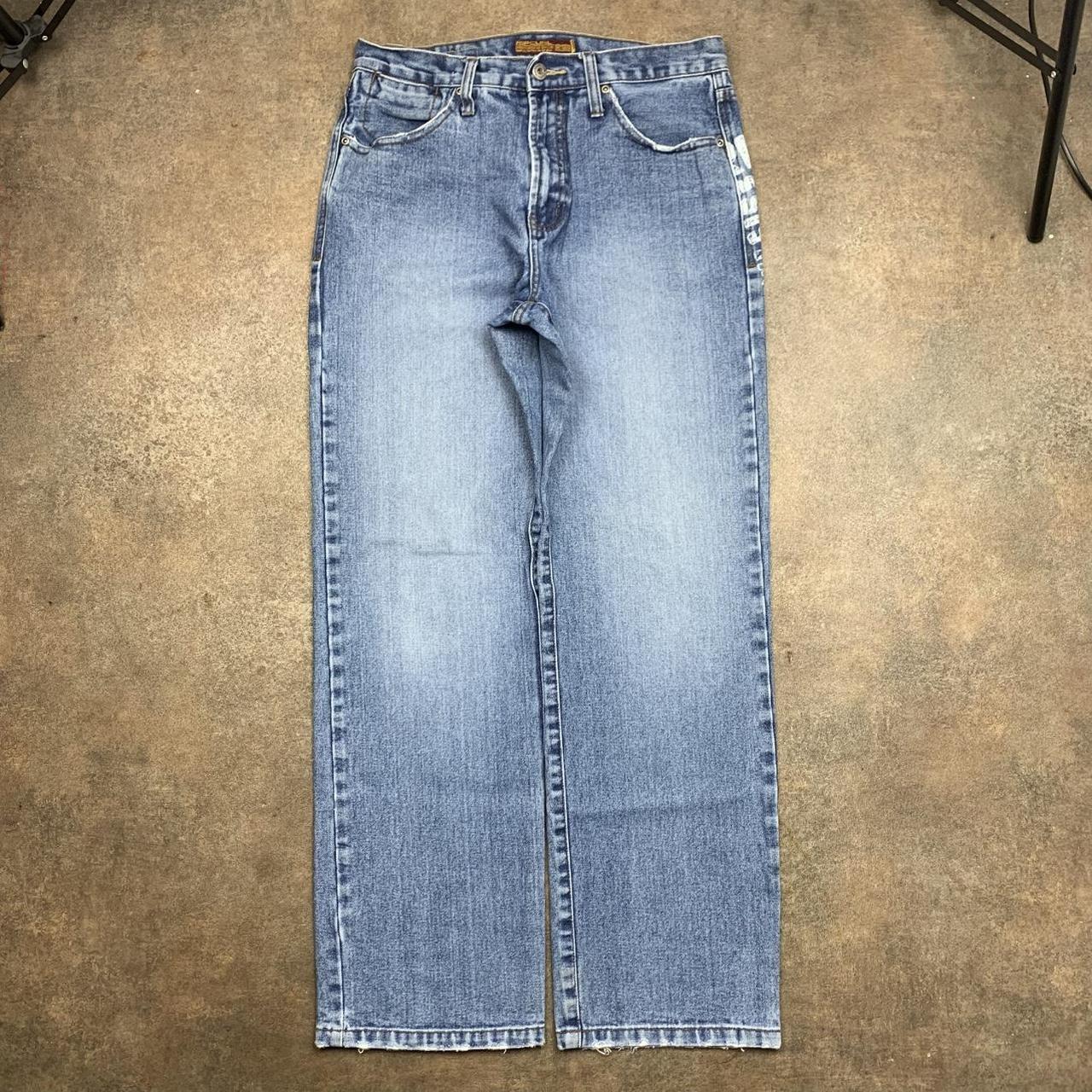 Rip Curl 00s blue graphic baggy denim jeans
