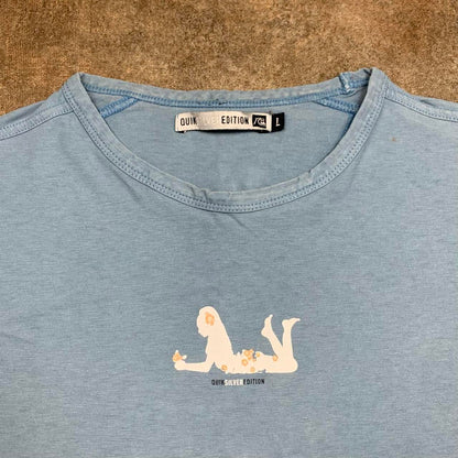 Quiksilver 90s light blue boxy graphic tee