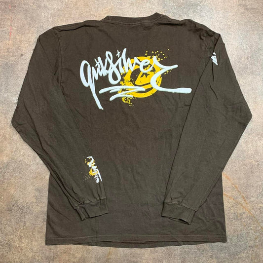 Quiksilver 00s brown graphic long sleeve tee