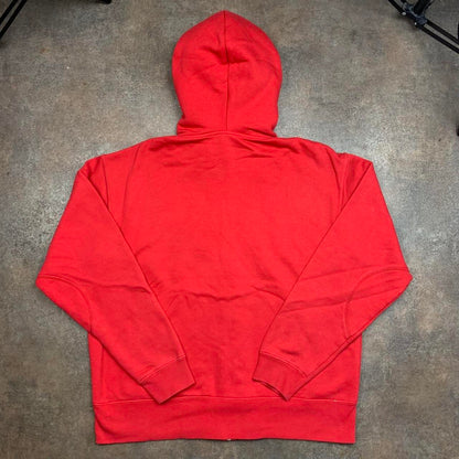 Quiksilver 90s red graphic boxy zip hoodie