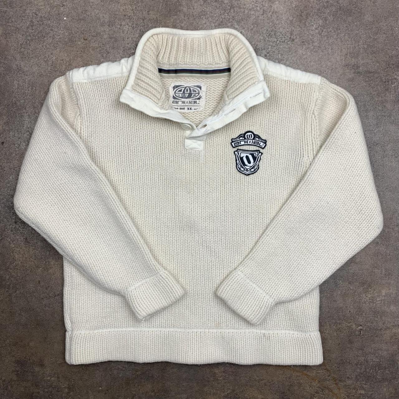 Animal 00s white cream chunky knit jumper