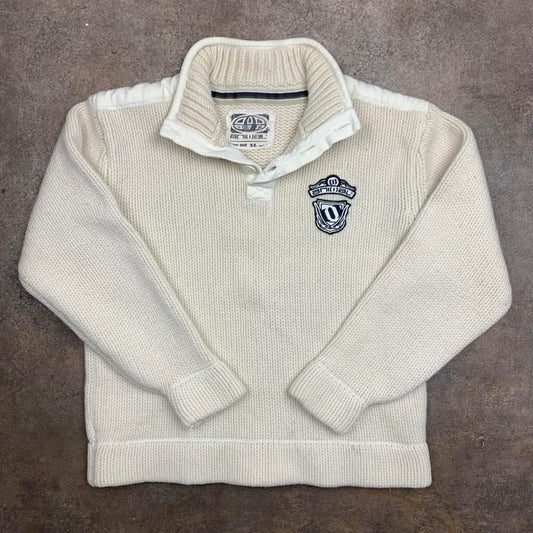 Animal 00s white cream chunky knit jumper