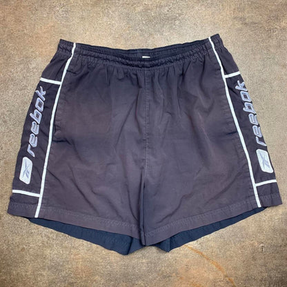 Reebok 00s navy faded graphic baggy jogger shorts