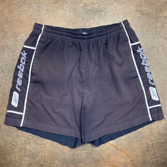 Reebok 00s navy faded graphic baggy jogger shorts