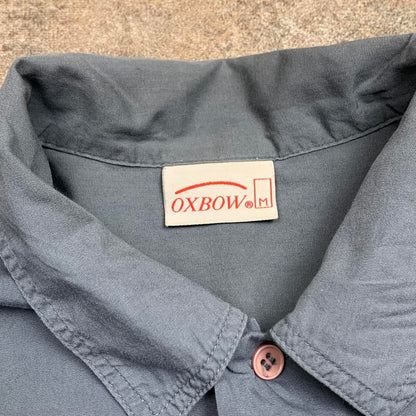 Oxbow 00s blue-grey collar button shirt