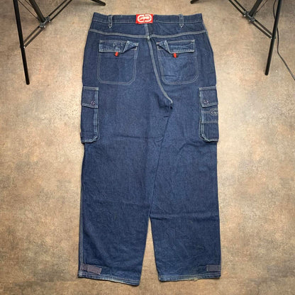 Ecko Unltd. navy baggy cargo denim jeans
