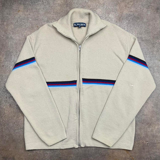 French Connection 00s cream wool zip sweater