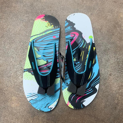 Oakley 00s Canvas graphic flip flops