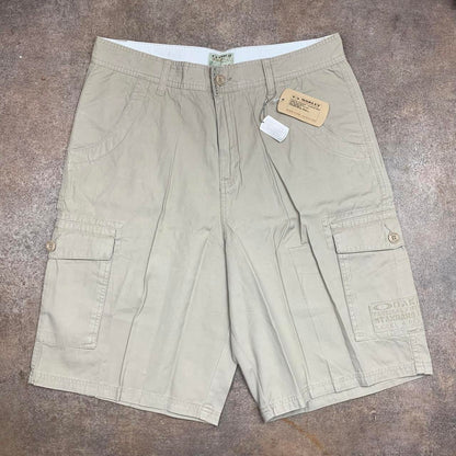 Oakley 00s cream beige baggy denim shorts