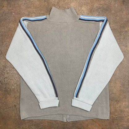 Quiksilver 90s knit beige cream zip fleece jumper