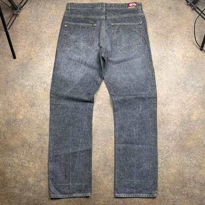 Quiksilver 90s baggy faded black grey denim jeans
