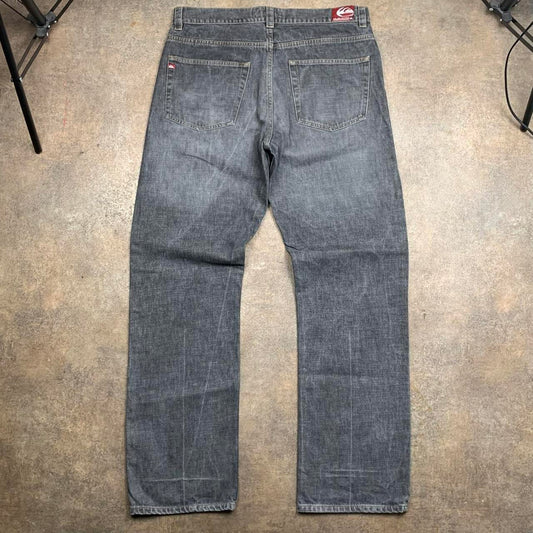 Quiksilver 90s baggy faded black grey denim jeans