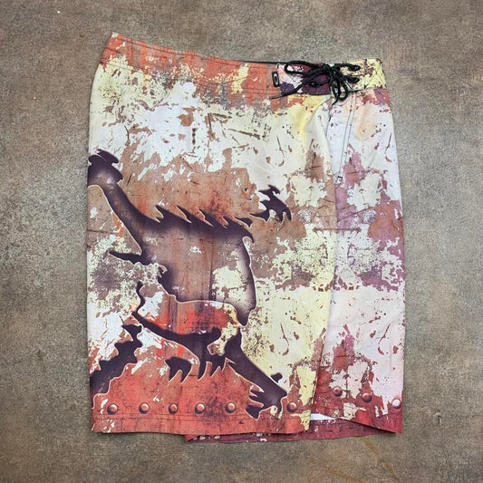 Oakley Software 00s rust skull baggy boardshorts