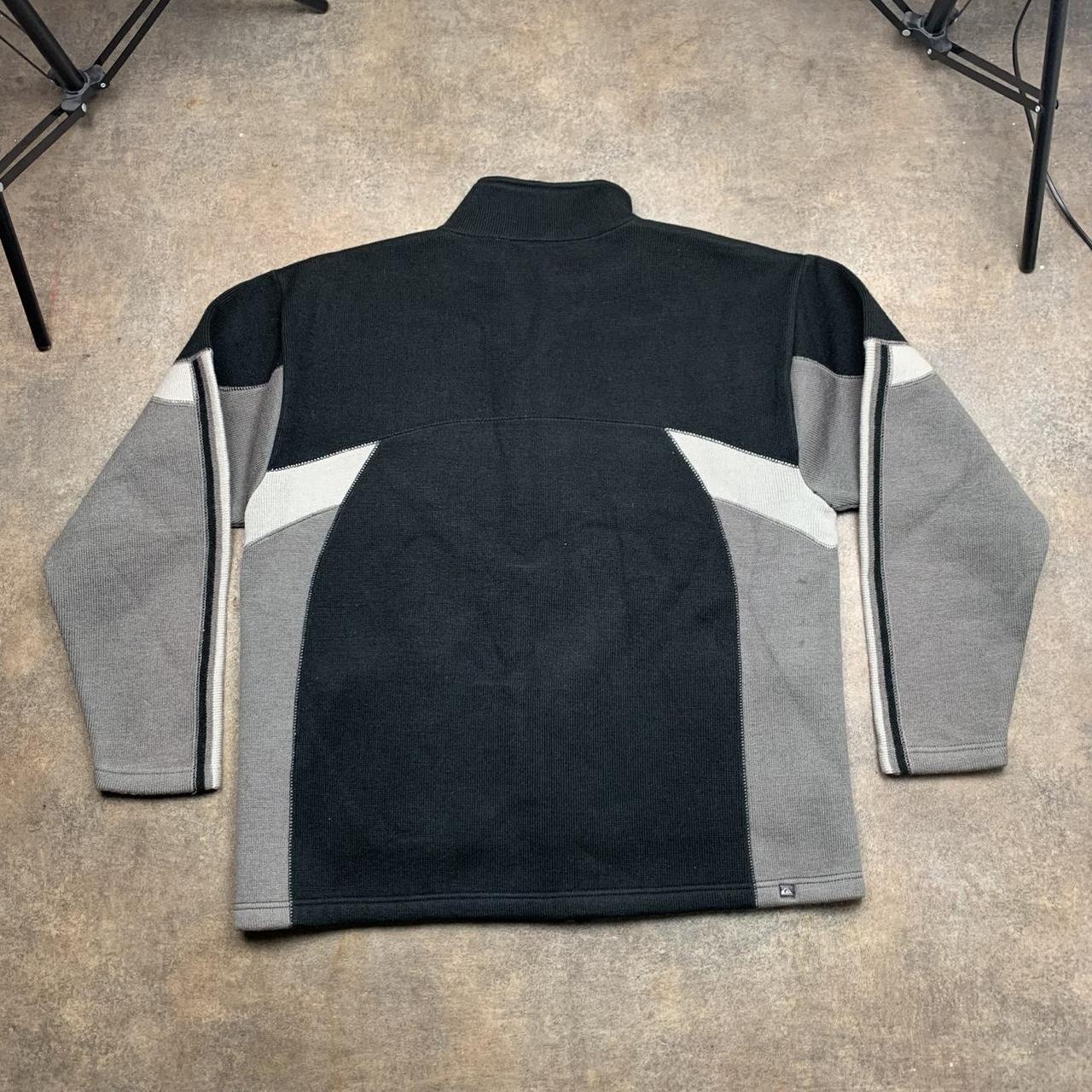 Quiksilver 90s black grey knit zip jumper