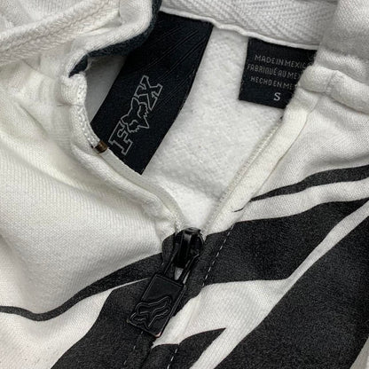 Fox Racing 00s white black zip hoodie