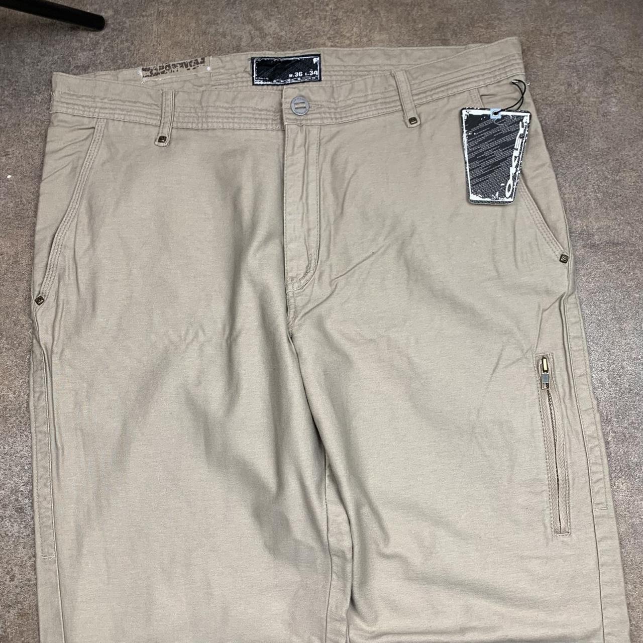 Oakley 00s cream beige baggy cargo jeans