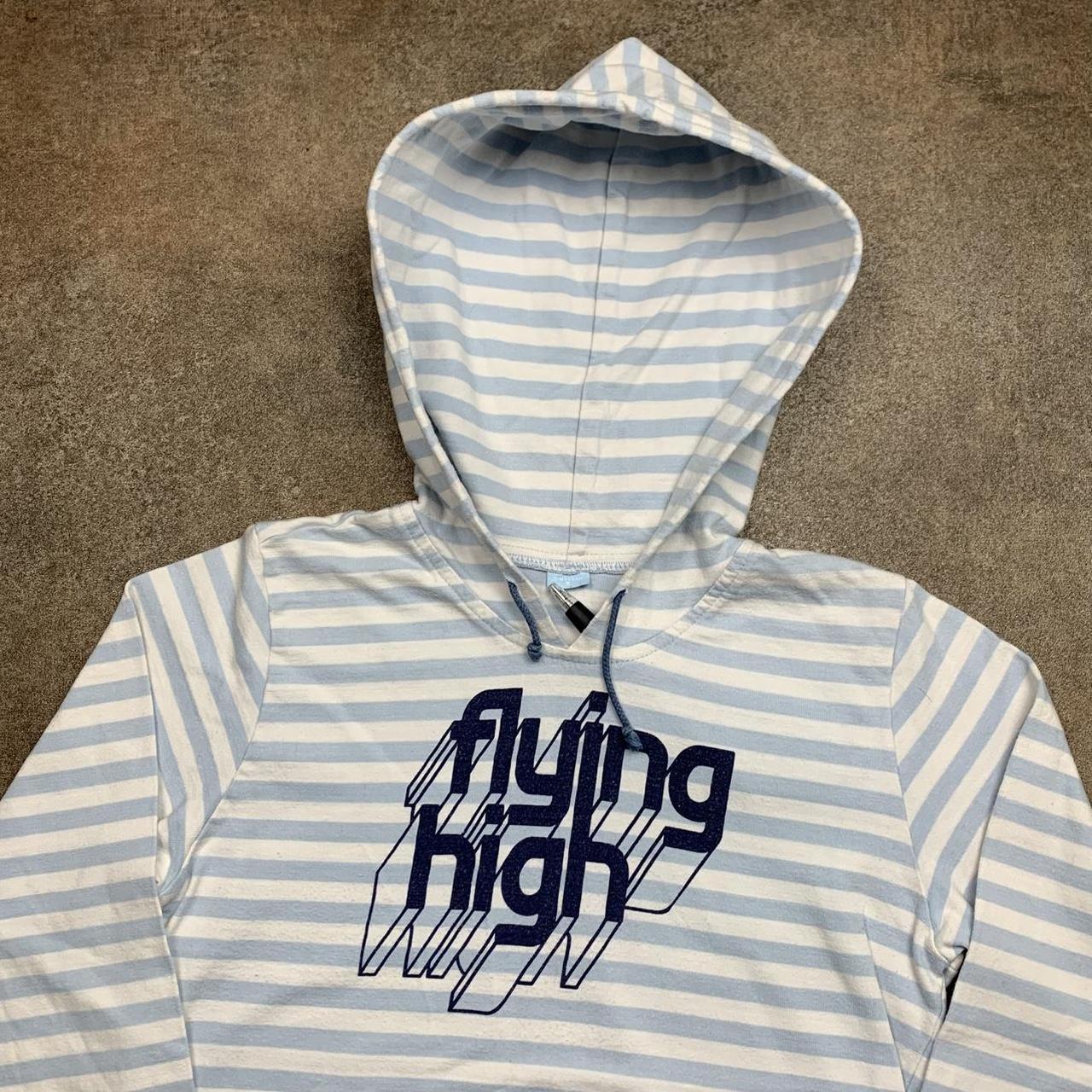 Hysteric Glamour 00s white blue graphic hoodie