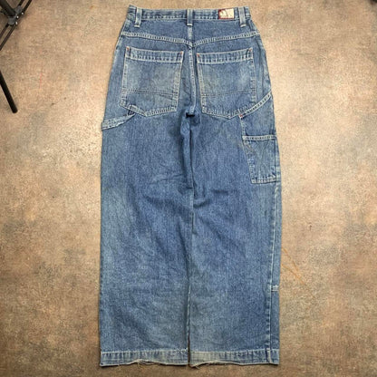 JNCO Flamehead 90s baggy graphic carpenter double knee jeans