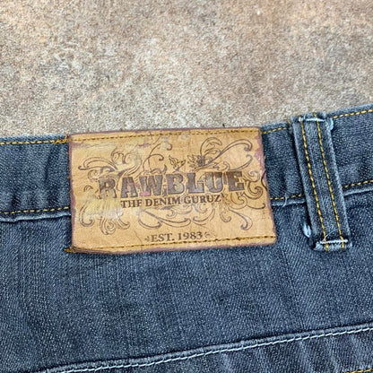 Raw Blue 00s graphic baggy navy denim jorts
