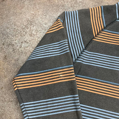 Rip Curl 00s graphic brown striped zip hoodie