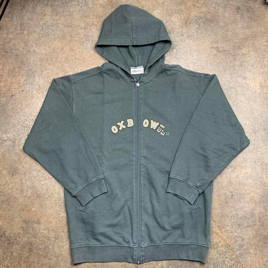 Oxbow 00s graphic baggy blue zip hoodie
