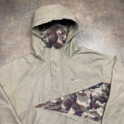 Quiksilver 00s cream camo technical utilised coat