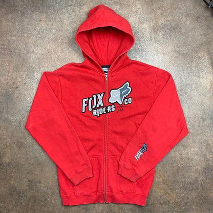 Fox Racing 00s red graphic baggy hoodie