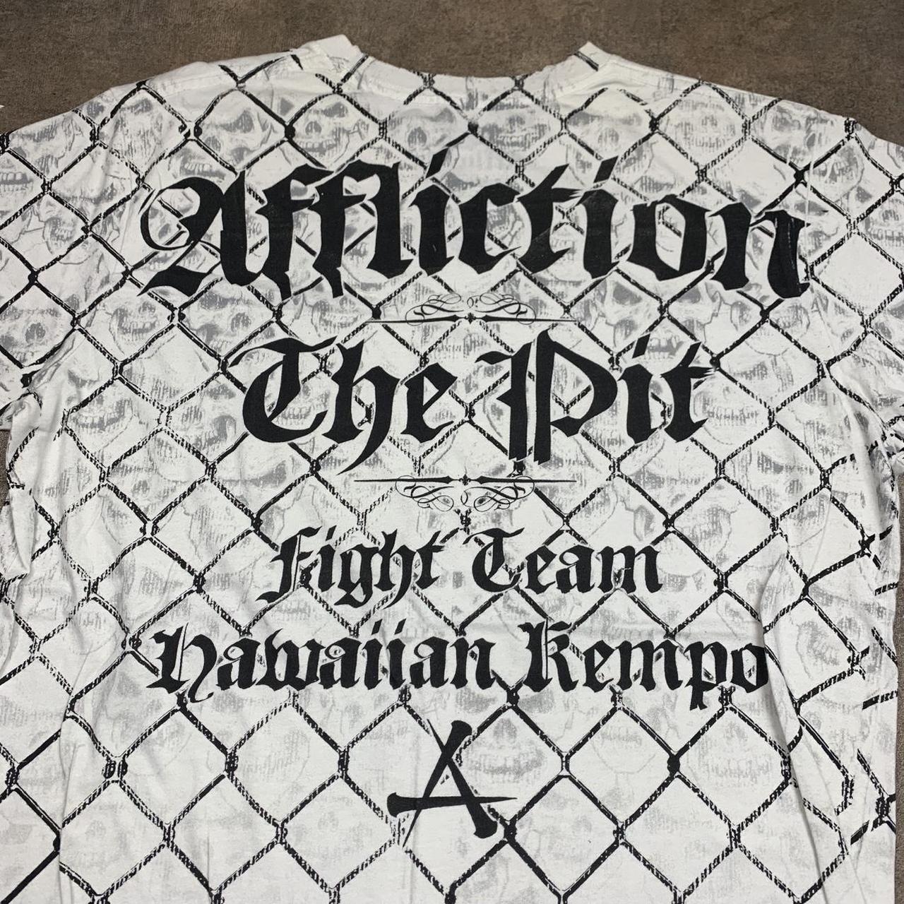 Affliction 00s white black grunge graphic tee