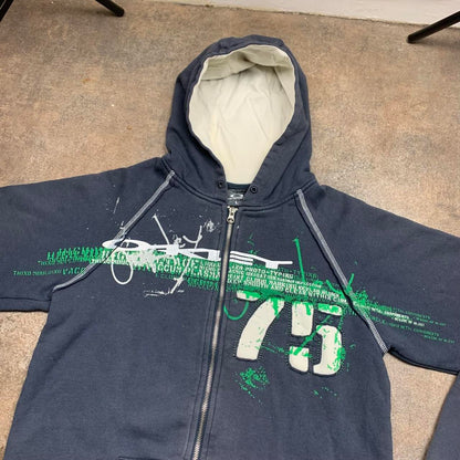 Oakley Software 00s graphic navy zip hoodie