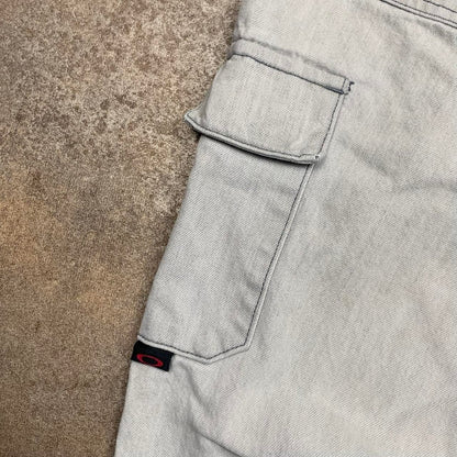 Oakley Software 00s baggy white grey carpenter jeans