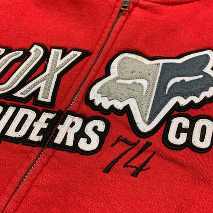 Fox Racing 00s red graphic baggy hoodie
