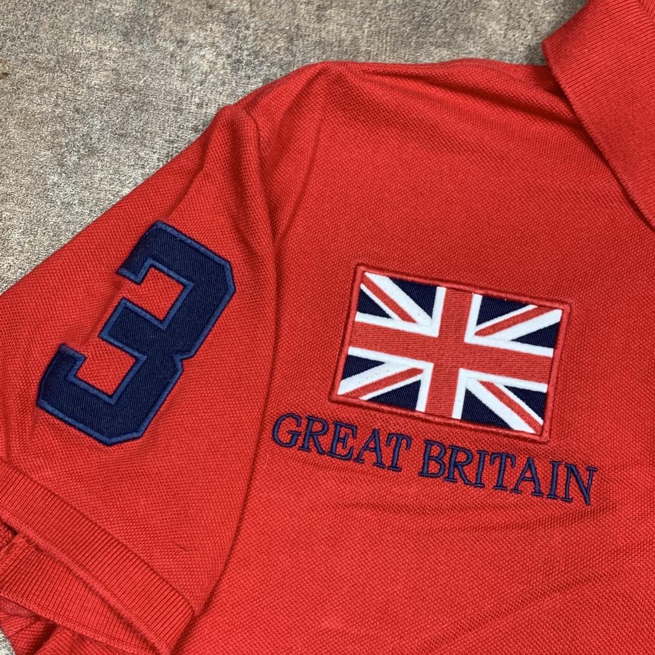 Polo Ralph Lauren 00s Great Britain red graphic polo shirt