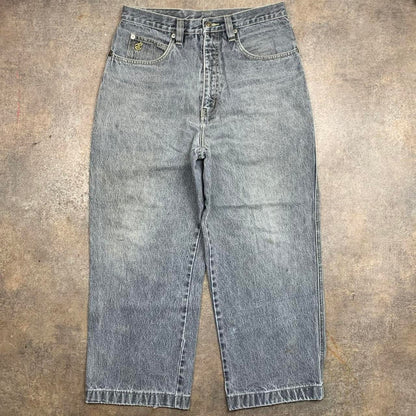 Rocawear 00s graphic grey baggy denim jeans